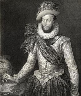 Portrait of Sir Walter Raleigh (1554-1618) from 'Lodge's British Portraits', 1823 (litho)