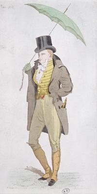 An English dandy, c.1802 (colour litho) 16th