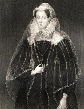 Portrait of Mary, Queen of Scots (1542-87), from 'Lodge's British Portraits', 1823 (litho) 16th