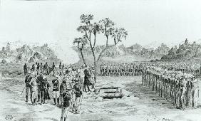 The Burial of General Earle and Colonels Eyre and Coveney at Kirbekan, from 'The Campaign of the Cat 1887