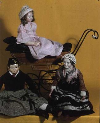 Victorian dolls, Rosa Mary, Sandy and the Nurse von English School, (19th century)