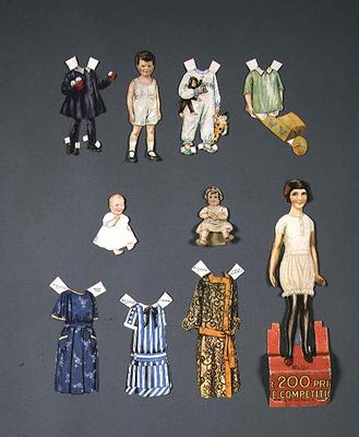 Cut out doll and clothes, late 1920s-early 1930s (colour litho) von English School, (20th century)