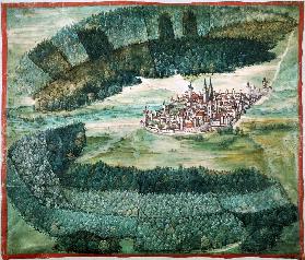 Ansicht der Stadt Nuernberg von Norden mit Sebalder und Lorenzer Wald 1515