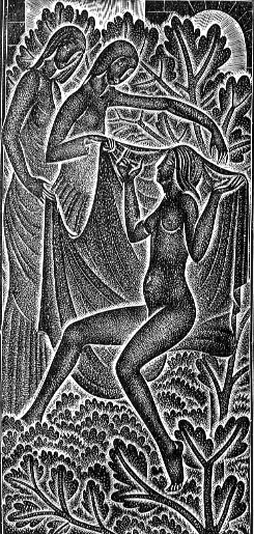 ''I am Black but Comely'' (Nigra Sum Sed Formosa) illustration from ''The Song of Songs'' (Canticum  von Eric Gill