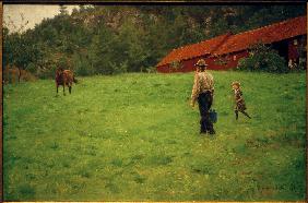 Das Pferd tränken 1882