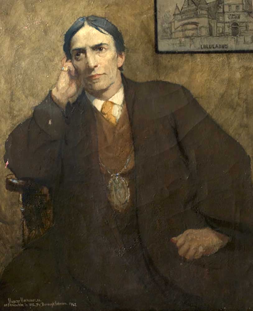 Posthume Porträt von Sir Hubert von Herkomer, 1942 von Ernest Borough Johnson