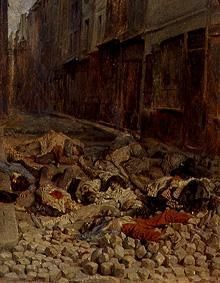 Nach der Strassenschlacht (Die Barrikade in der Rue de la Mortellerie) von Ernest Meissonier