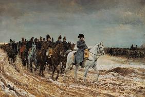 Napoleon und die Generäle Ney, Berthier, Drouaut, Gourgaud und de Flahaut im Feldzug 1814