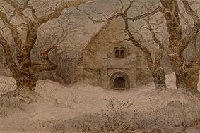 Die Kapelle im Schnee von Ernst Ferdinand Oehme