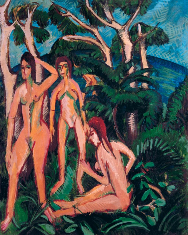 Badende unter Bäumen von Ernst Ludwig Kirchner