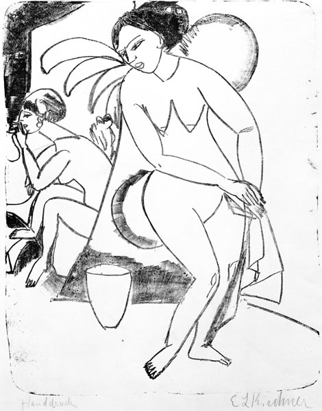 Nackte Mädchen im Atelier von Ernst Ludwig Kirchner