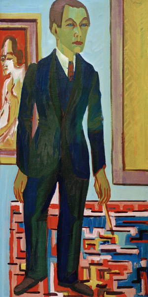 Selbstpor.,  Stehender Maler von Ernst Ludwig Kirchner