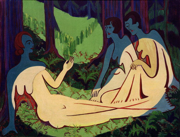Akte im Wald (große Fass.) von Ernst Ludwig Kirchner