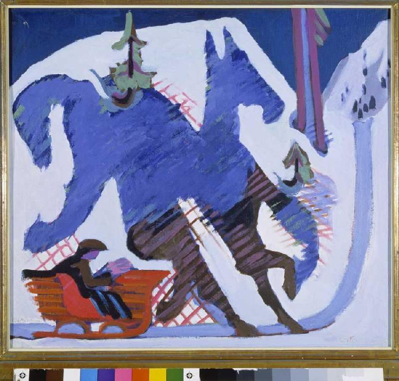 Schlittenfahrt. von Ernst Ludwig Kirchner