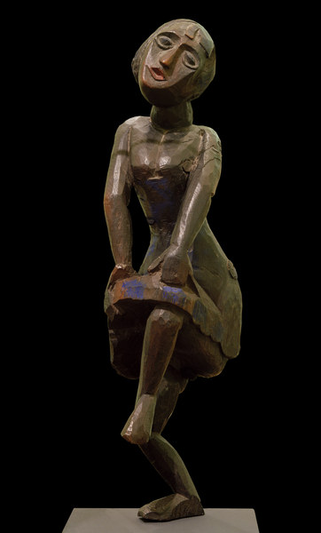 Tänzerin mit gehobenem Bein von Ernst Ludwig Kirchner