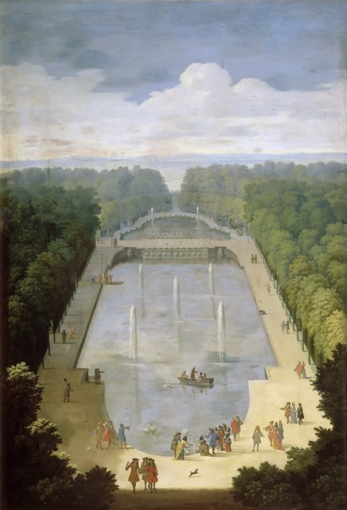 Bosquet de l'Île Royale und Bassin du Miroir im Garten des Schlosses Versailles von Etienne Allegrain