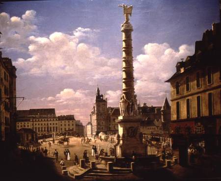 The Fountain in the Place du Chatelet, Paris von Etienne Bouhot