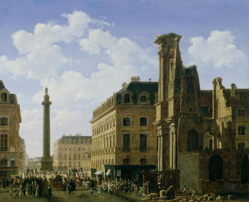 La Place Vendome, 1808 (oil on canvas) von Etienne Bouhot
