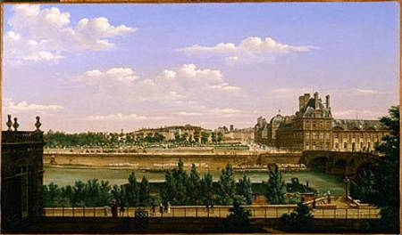 View of the Gardens and Palace of the Tuileries from the Quai d'Orsay von Etienne Bouhot