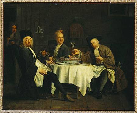 The Poet Alexis Piron (1689-1773) at the Table with his Friends, Jean Joseph Vade (1720-57) and Char von Étienne Jeaurat