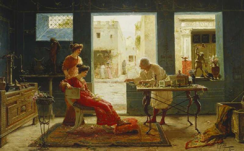 Beim Antikhändler in Pompeij (Dall'Antiquario Pompei). von Ettore Forti