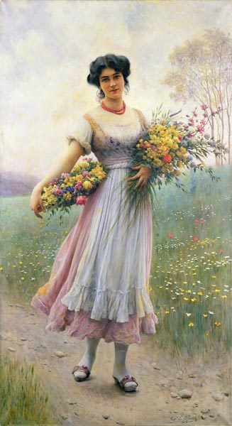 Spring Flowers von Eugen von Blaas