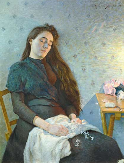 The Sleeping Flower Girl von Eugene Assezat de Bouteyre