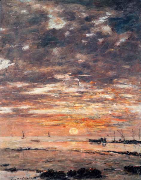 Ebbe,  Sonnenuntergang von Eugène Boudin