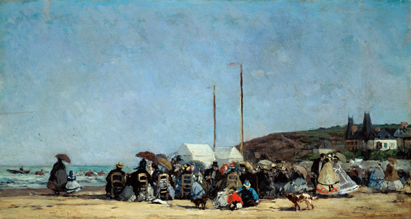 La plage de Trouville1864 von Eugène Boudin