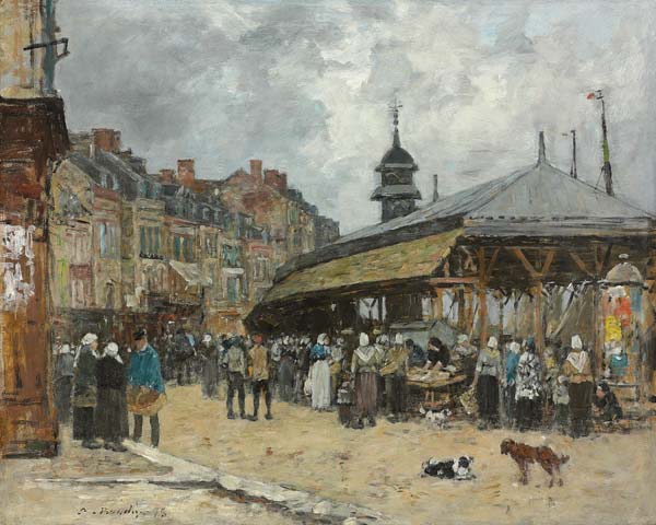 Markt in Trouville von Eugène Boudin