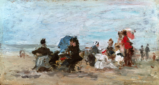 Beach near Deauville von Eugène Boudin