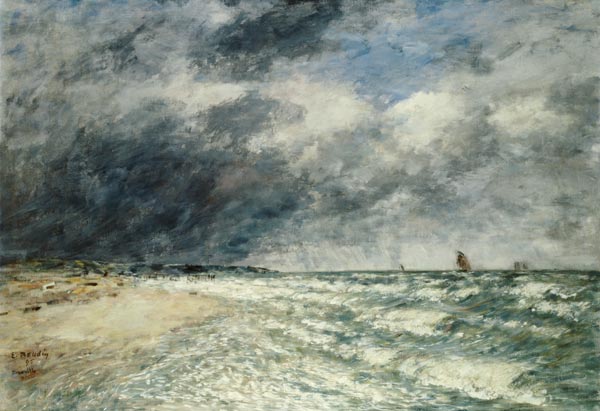 Gusty Weather over the Sea, Deauville von Eugène Boudin