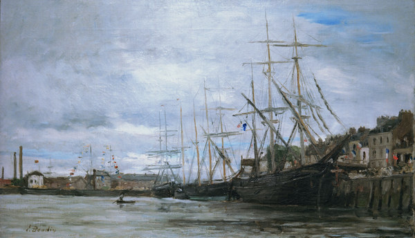 Hafen mit Segelschiffen von Eugène Boudin