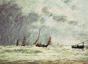 Ausfahrt der Fischerboote (Berck) 1879