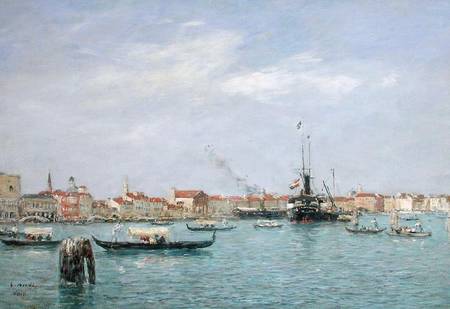 Venice, The Grand Canal, Austrian Steamship von Eugène Boudin