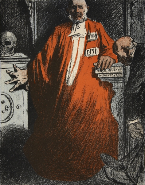 A judge in full garments, illustration from ''L''assiette au Beurre: Les Fonctionnaires'', 9th Augus von Eugene Cadel