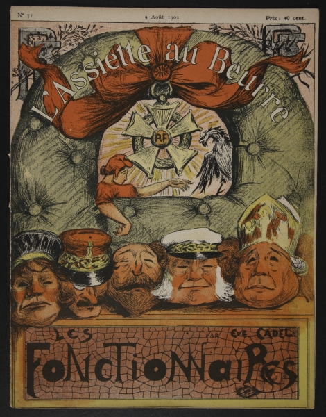 Front Cover, from ''L''assiette au Beurre: Les Fonctionnaires'', 9th August 1902 (colour litho)  von Eugene Cadel
