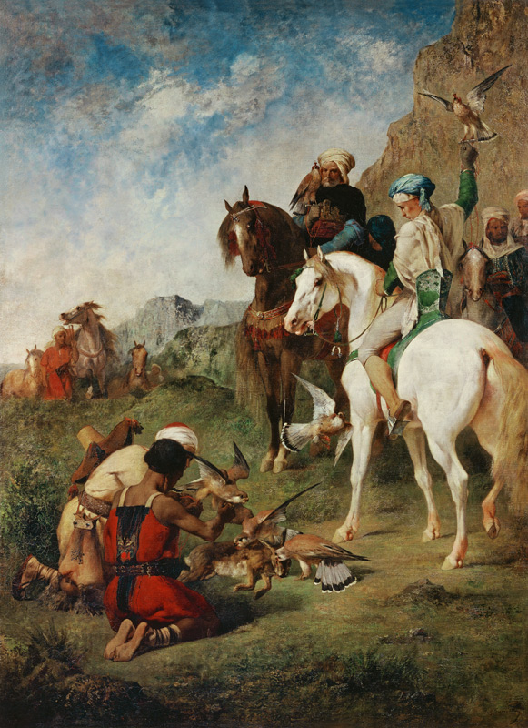 Falkenjagd in Algerien von Eugène Fromentin