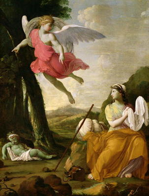 Hagar and Ishmael Rescued by the Angel, c.1648 (oil on canvas) von Eustache Le Sueur