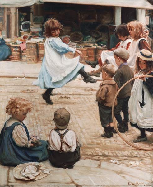 Auf der Straße spielende Kinder von Eva Roos