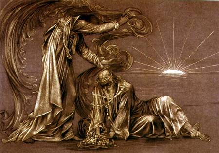 Finished study for Earthbound von Evelyn de Morgan
