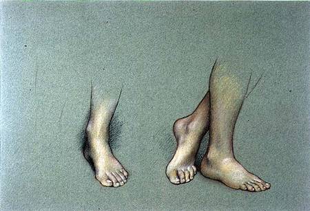 Study of Feet (pastel on paper) von Evelyn de Morgan