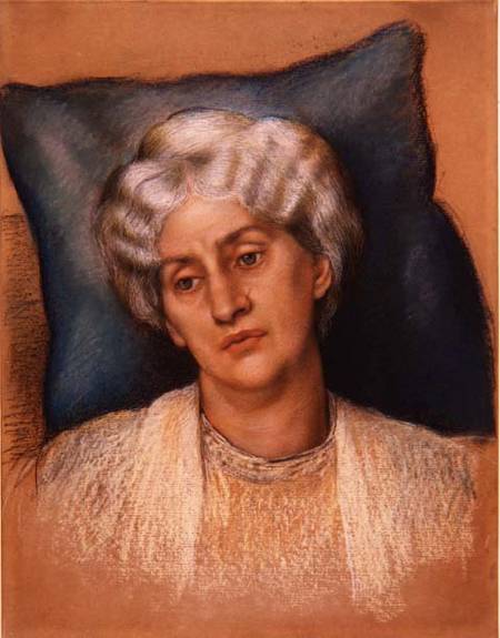 Study for 'The Hour Glass': portrait of Mrs. William Morris. c.1904-05 (pastel on paper) (study of 2 von Evelyn de Morgan
