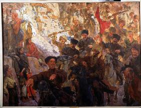 Die rote Partisanen Dagestans (Triptychon, Mittelteil) 0