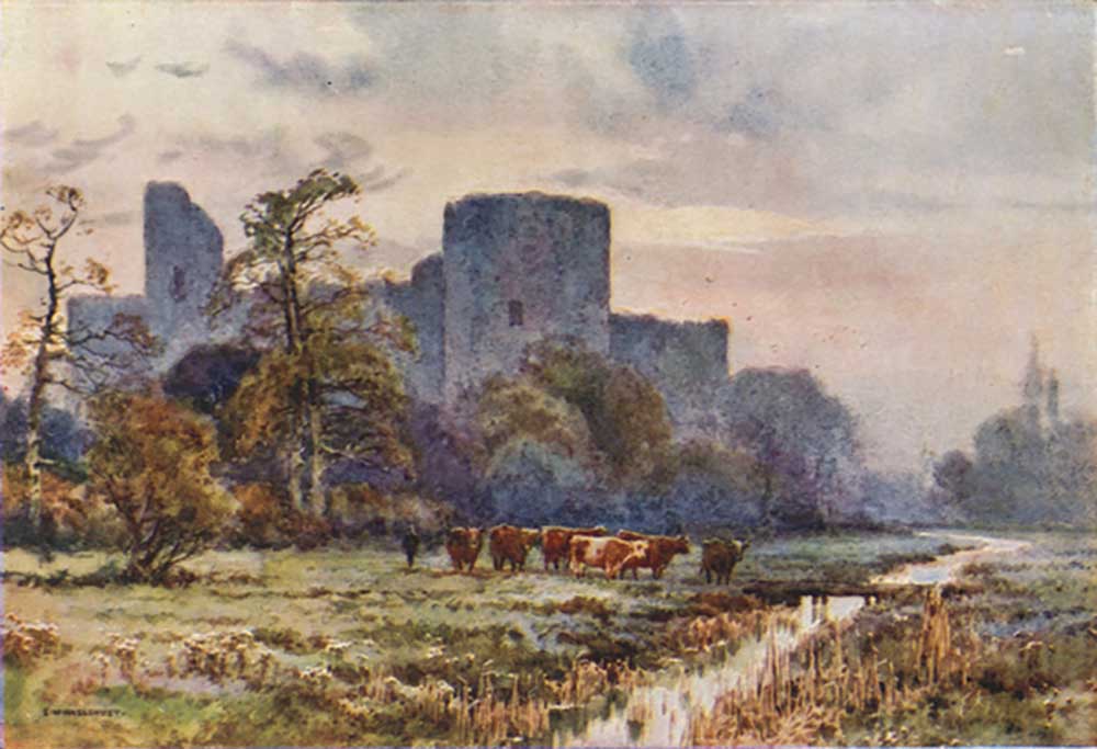 Pevensey Castle von den Meadwos von E.W. Haslehust