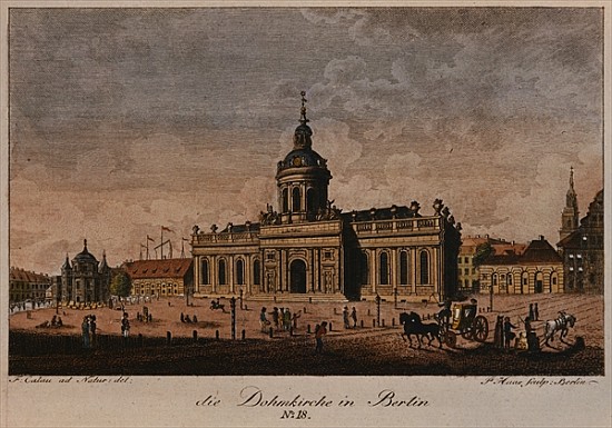 The Cathedral, Berlin (coloured etching) von F.A. Calau