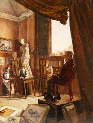 The Art Class (oil on canvas) von F.A. Howard