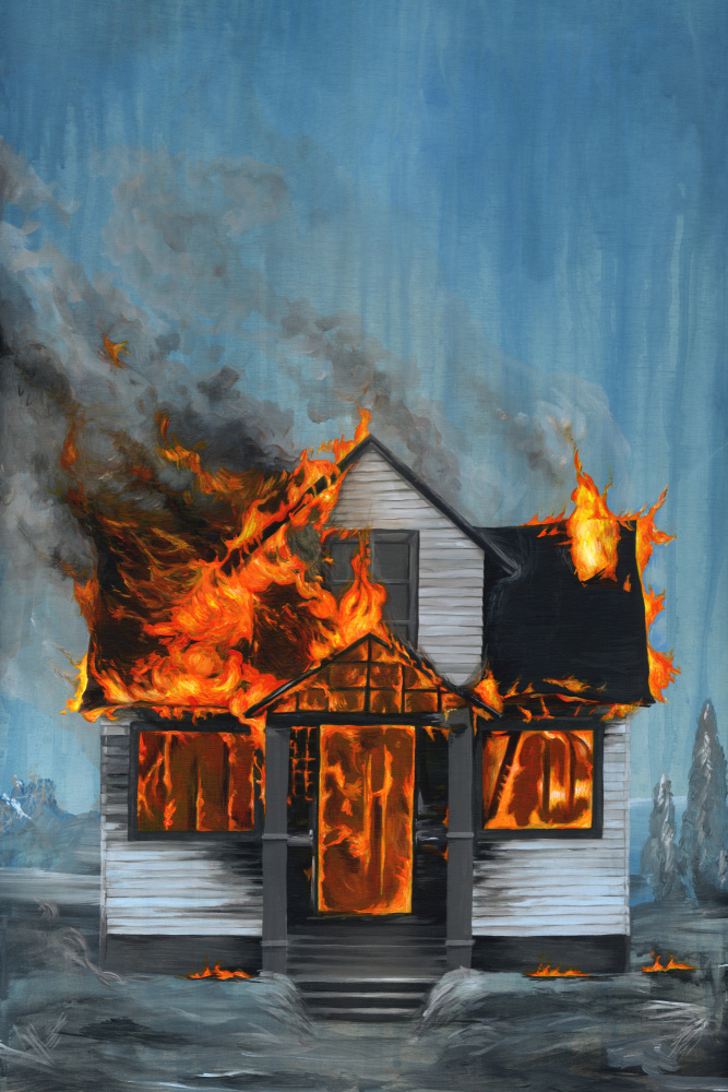 Haus in Flammen von Famous When Dead