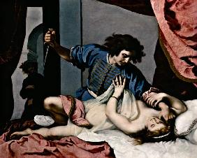 Tarquin and Lucretia (oil on canvas) 19th