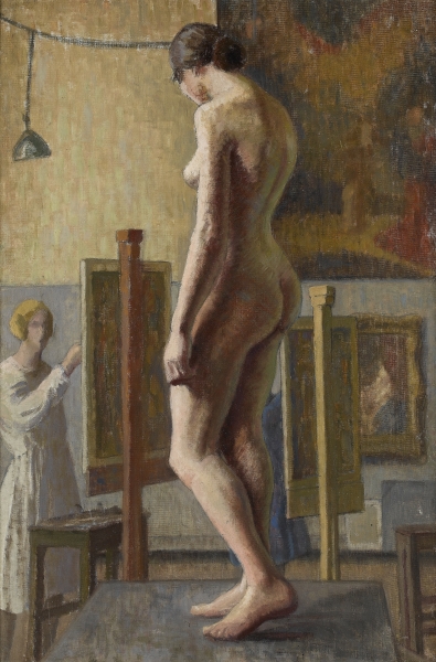 The Art Class, 1920s (oil on canvas)  von Felice Lieven Bauwens